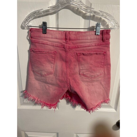 luvamia Crossover Waist Denim Shorts Size S Pink (Snow Wash) New With Tag - Picture 4 of 8